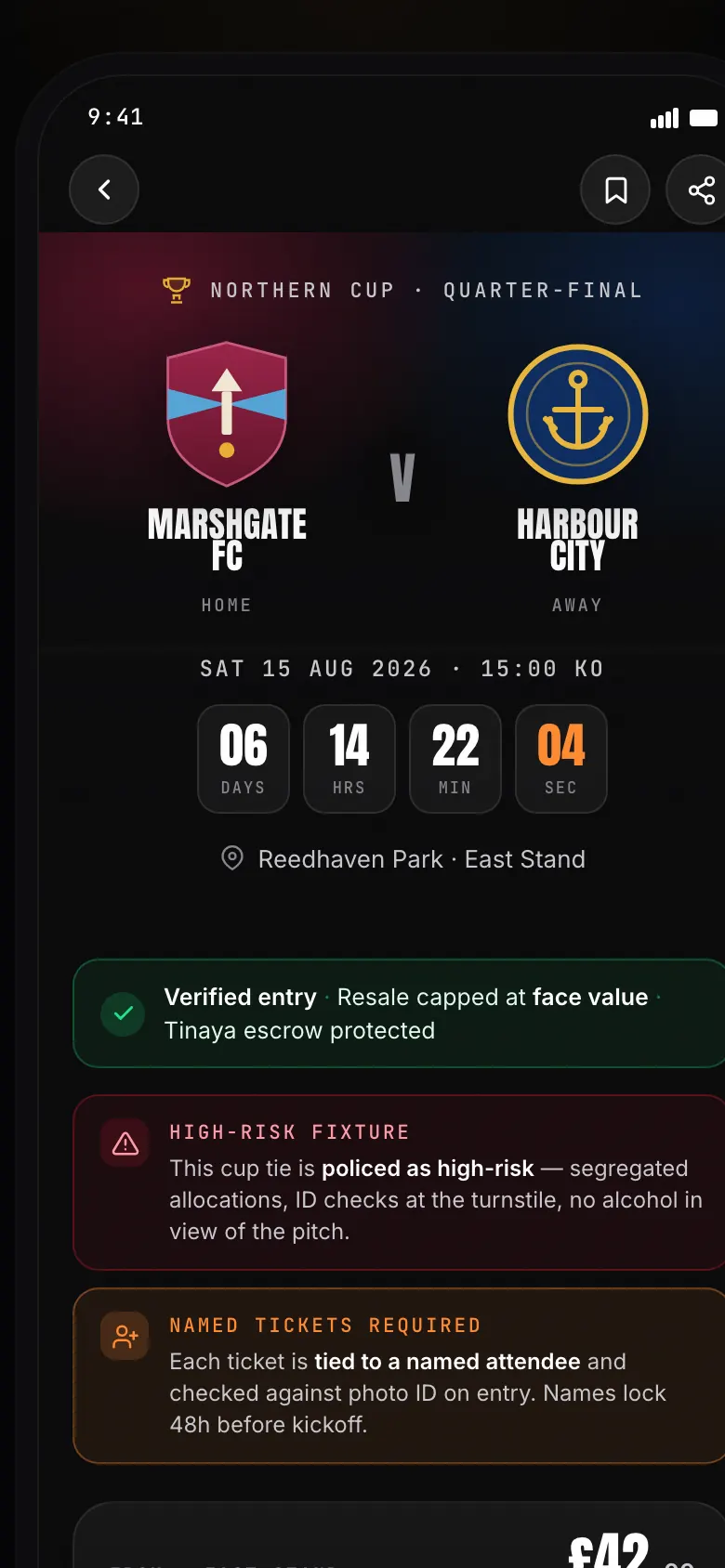 Issued match ticket phone screen
